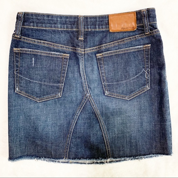 MARTIN + OSA Distressed Denim Skirt Blue - Picture 4 of 5